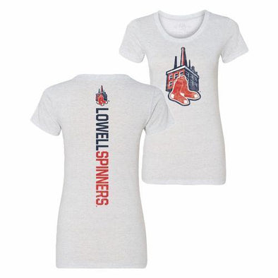 Lowell Spinners W's White Mill Sox Razorback Tee