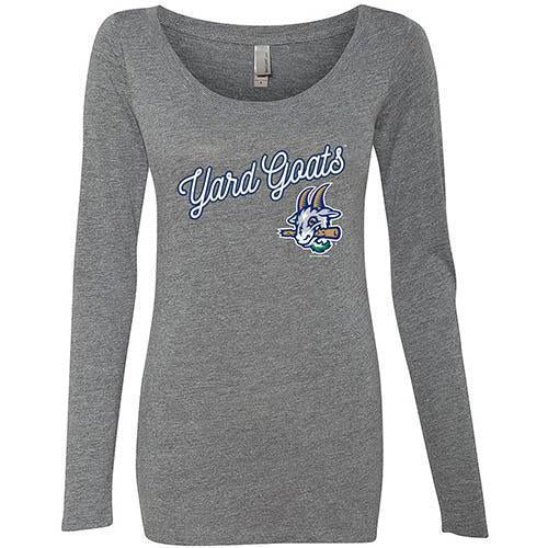 Hartford Yard Goats Women's Triblend Scoop LS Tee in Heather