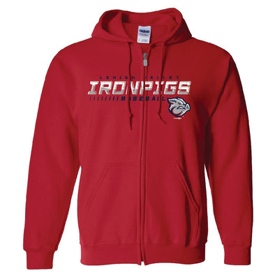Mens Red Full Zip Hoodie