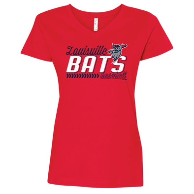 Red Ladies V-Neck Tee