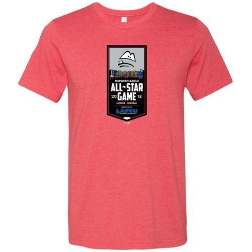 Lansing Lugnuts 2018 MWL All-Star Game Heather Red T-shirt