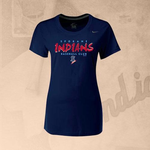 Spokane Indians Nike Ladies Navy Dri-Fit Tee