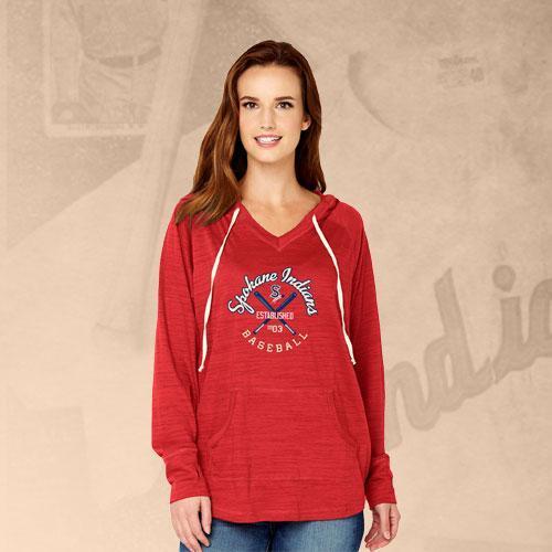 Spokane Indians Ladies Red Pullover Hood