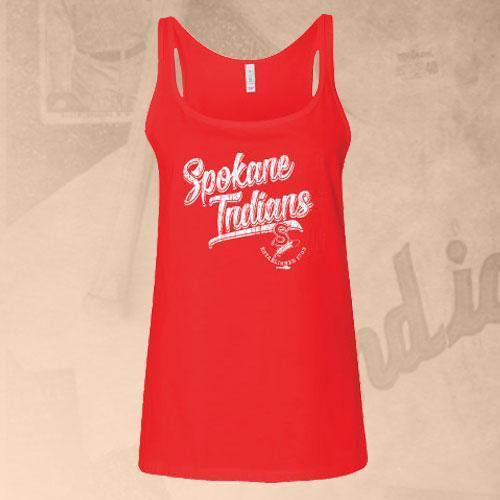 Spokane Indians Ladies Red Breezy Tank Top