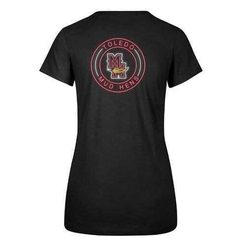 Ladies Black Neon Circle T