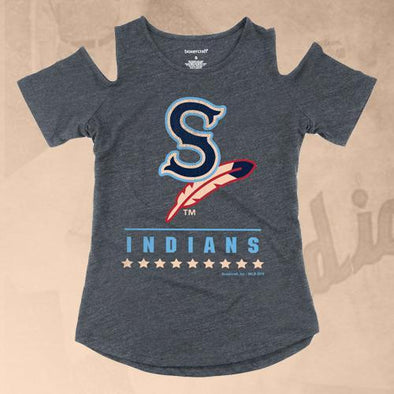 Spokane Indians Ladies Granite Cold Shoulder Tee