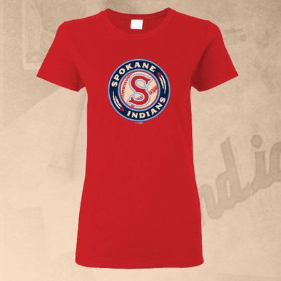 Spokane Indians Ladies Logo Red Tee