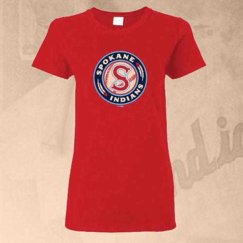Spokane Indians Ladies Logo Red Tee