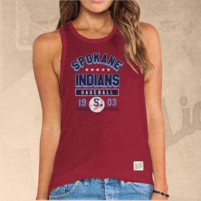 Spokane Indians Ladies Red Muscle Tank