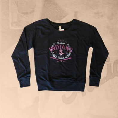 Spokane Indians Ladies Slouchy Black Pullover