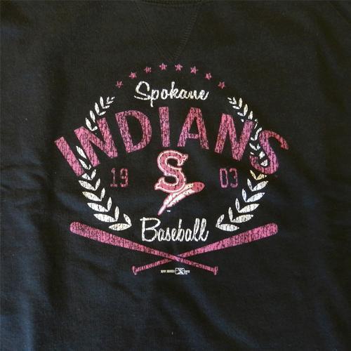 Spokane Indians Ladies Slouchy Black Pullover