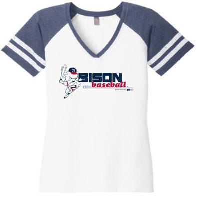 Buffalo Bisons Ladies Throwback Vneck Tee