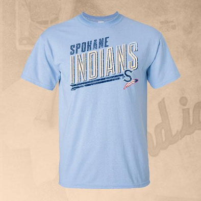 Spokane Indians Light Blue Ellis Wording Design Tee
