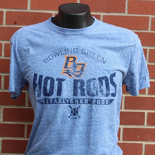 Bowling Green Hot Rods Men's Tri-Blend Navy Tee
