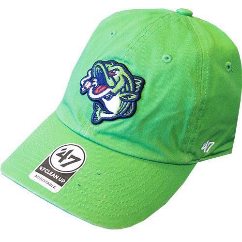 Lime Green CleanUp Cap with Fish Logo