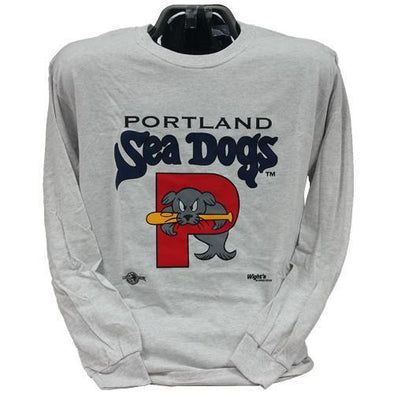 Portland Sea Dogs Long Sleeve Logo Tee Ash - Youth