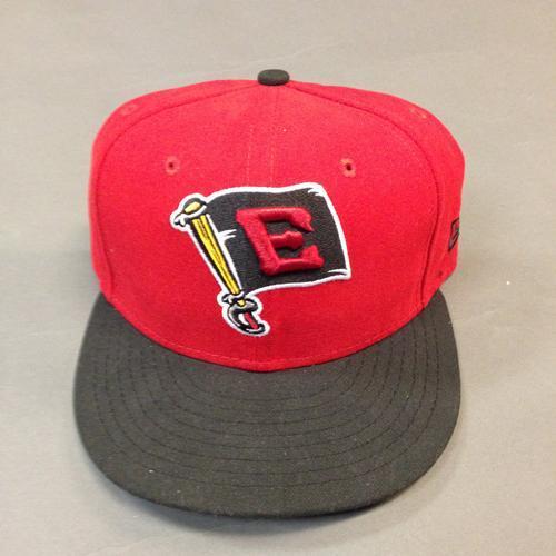 Erie SeaWolves Lucas Harrell Game Used Red Alt Hat