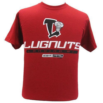 Lansing Lugnuts Lugnuts Ant. Cherry Red Cotton T-shirt