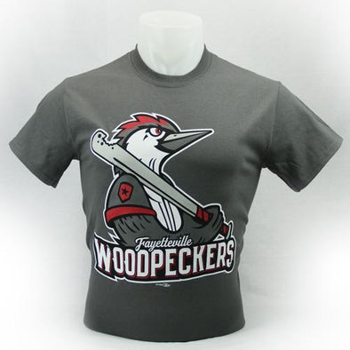 Fayetteville Woodpeckers Men's Primary Logo T-Shirt Grey