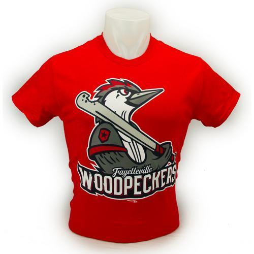 Fayetteville Woodpeckers Youth Logo T-Shirt Red