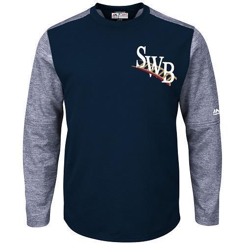 Scranton/Wilkes-Barre RailRiders Majestic Navy On-Field Tech Fleece Pullover