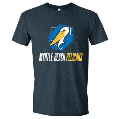 Myrtle Beach Pelicans BIMM RIDDER HEATHER NAVY SOFTSTYLE UNDERGROUND TEE