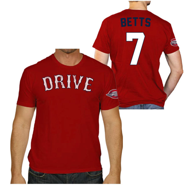 Greenville Drive Retro Brand Mookie Betts Red Alumni Tee