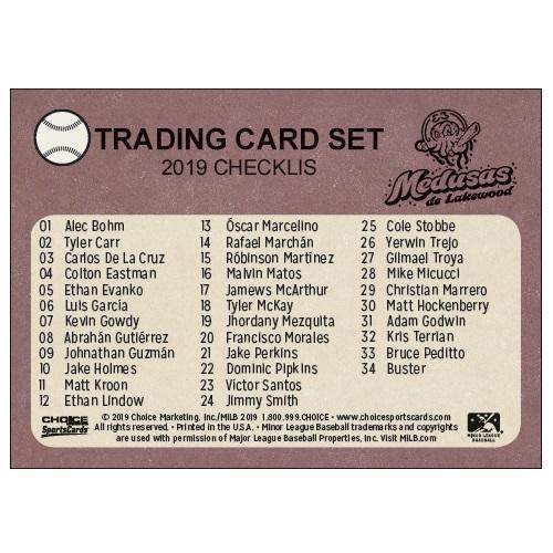 Lakewood BlueClaws 2019 Medusas Team Set