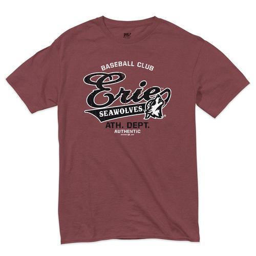 Erie SeaWolves MV Retro Heather Erie Tee - Maroon