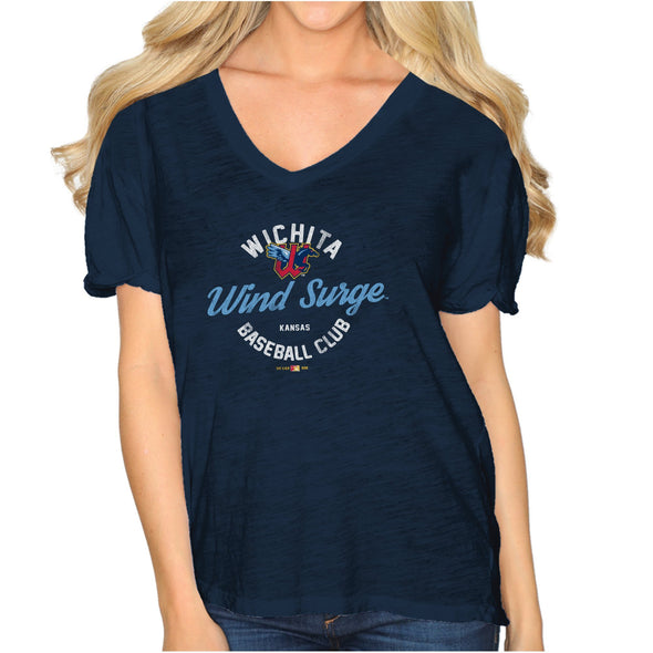 WOMENS BOYFRIEND V-NECK-NAVY