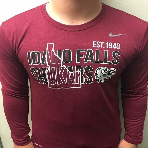 Idaho Falls Chukars Nike Dri-Fit Long Sleeve Idaho Maroon