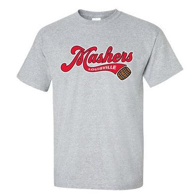 Louisville Bats Adult Mashers Wordmark SS Tee in Grey
