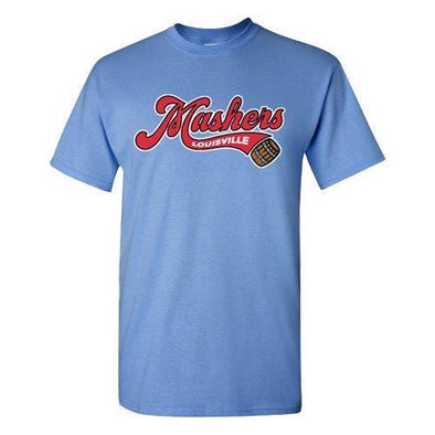 Louisville Bats Adult Mashers Wordmark Tee in Light Blue