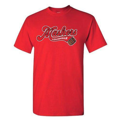 Louisville Bats Adult Mashers Wordmark Tee in Red