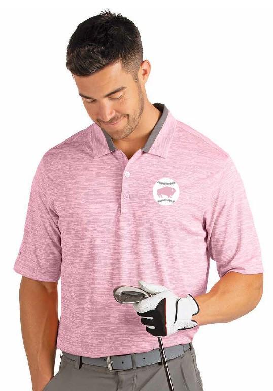 Buffalo Bisons Men's Pink Grey Alt Nassau Polo