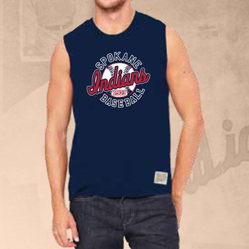 Spokane Indians Men's Navy Muscle Tank
