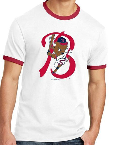 Buffalo Bisons Men's Red White Ringer Throwback Tee