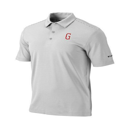 Greenville Drive Columbia Men's Grey Stripe Polo w/red G