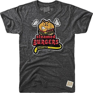 Hartford Steamed Cheeseburgers Men's Triblend Tee in Black