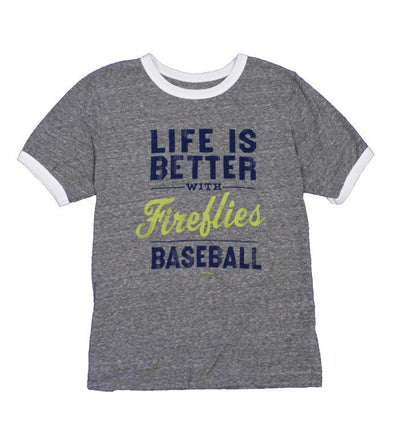 Columbia Fireflies Women's Grey Life is Better Ringer Tee