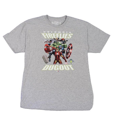 Columbia Fireflies Adult Grey Fireflies Marvel Tee