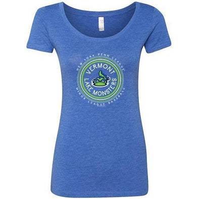 Vermont Lake Monsters Ladies Vintage Royal Scoop Neck T-Shirt