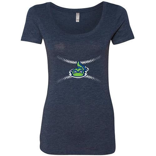 Vermont Lake Monsters Ladies Laces Scoop Neck T-Shirt