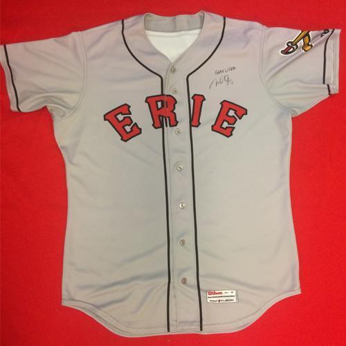 Erie SeaWolves Mike Gerber Gray Away Game Used Autograph Jersey #17