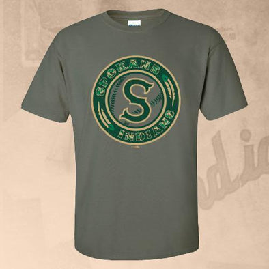 Spokane Indians Military Green Logo Camo Tee