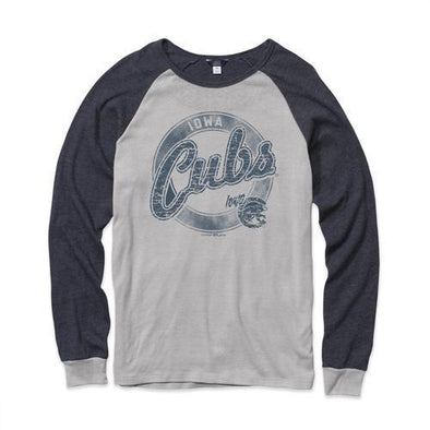 Iowa Cubs Home Plate Long Sleeve Tee, Navy/Gray