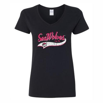 ND Ladies Black Swoosh Tee
