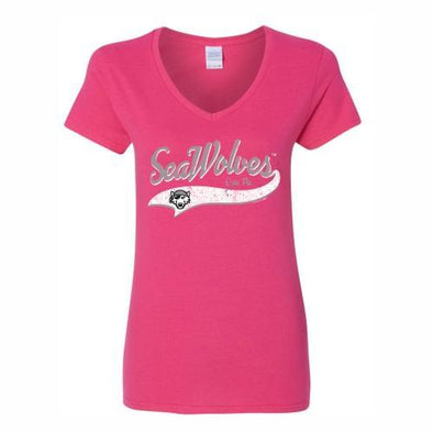 ND Ladies Pink Swoosh Tee