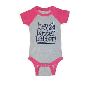 Round Rock Express NOLAN RYAN FOUNDATION "HEY BATTER!" PINK ONESIE