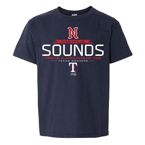 Nashville Sounds Youth Navy Notch Affiliate Tee